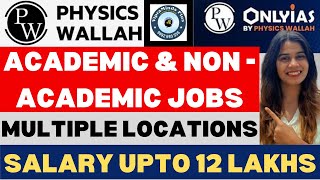 PW Only IAS Hirings 2024  VipraMinds Hirings  Academic amp Non  Academic Jobs  Multiple Locations [upl. by Redman967]