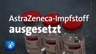 AstraZenecaImpfungen Reaktionen auf Impfstopp in Deutschland [upl. by Schreibman]