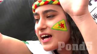 Beautiful Kurdish woman protests Turkish military aggression [upl. by Enehpets]