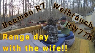 Range day with the wife shooting the Beeman R7 and the weihrauch HW77K weihrauch beeman [upl. by Acirema438]