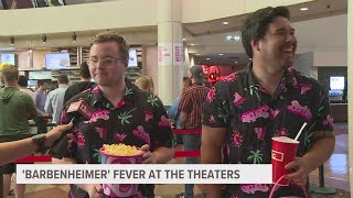 Movie buffs flock to theaters for Barbenheimer weekend [upl. by Koball514]