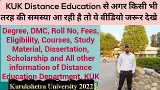 KUK Distance Education की हर समस्या का समाधान है इस वीडियो में  Kurukshetra University admission [upl. by Emorej]