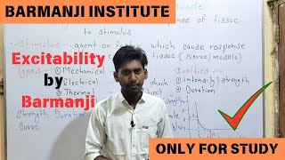 Excitability  Stimulus  types of stimulus  strength duration curve [upl. by Khanna389]