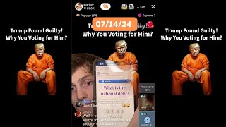 Parkergetajob and itsdeaann CoHost Trump Debate TikTok Live 071424  Parker and Dean Debates [upl. by Godbeare]