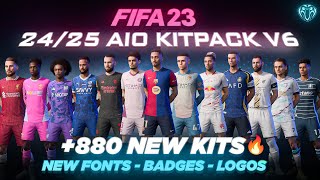 2425 AIO Kits V6 Mod For FIFA 23 880 New Kits  Fonts  Badges  TU171 [upl. by Neilson]