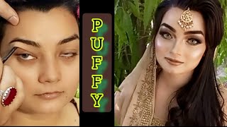 puffy eyes bridal makeup tutorialzaidzeeinformativemakeupfoundation [upl. by Enilasor]