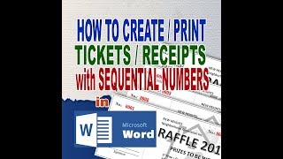 Raffle Tickets Sequential Numbering in MS Word [upl. by Odelinda220]