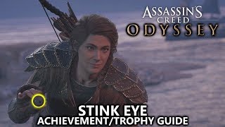 Assassins Creed Odyssey  Stink Eye AchievementTrophy Guide  Recover Obsidian Eye from Goat [upl. by Yelehsa]