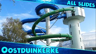 ALL WATER SLIDES at Sunparks Oostduinkerke [upl. by Mutat]