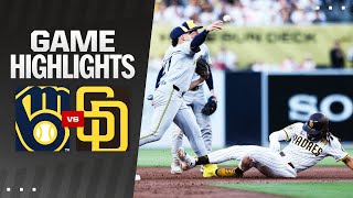 Brewers vs Padres Game Highlights 62024  MLB Highlights [upl. by Attegroeg739]