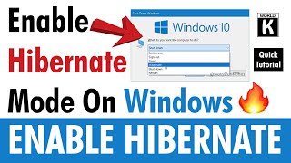 Enable Hibernate mode on Windows 11 108 amp 7 [upl. by Aihsekram]