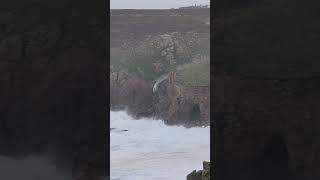 Waterfall goes into reverse during Storm Darragh [upl. by Klos825]