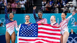 Simone Biles back on top as USA gymnastics captures gold in Olympics team final [upl. by Notnats553]