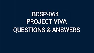 Project Viva Questions and Answers BCSP064  Asked to Students  IGNOU BCA [upl. by Negroj969]