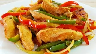 💛 FAJITAS DE POLLO MUY DELICIOSAS😙👍 [upl. by Annasiul611]