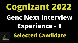 Cognizant Genc Next Interview Experience  Technical And HR Questions  CSE Selected Candidate [upl. by Artinak]