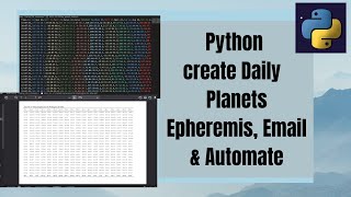 Python create Daily Planets Epheremis Email amp Automate [upl. by Spanos757]