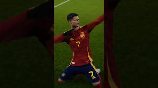 Álvaro Morata completes HAT TRICK with header vs Serbia spain españa alvaromorata football ps5 [upl. by Ydnec]