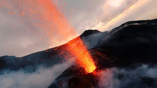 Stromboli Volcano  FPV drone flight through erupting lava [upl. by Neenwahs957]