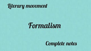 Formalism as a Literary movement [upl. by Enylekcaj]