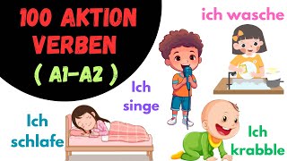 Deutsch Lernen100 deutscheVerben A1B1Deutschkurs Aktionsverben für Anfängergermanforbeginners [upl. by Slotnick]