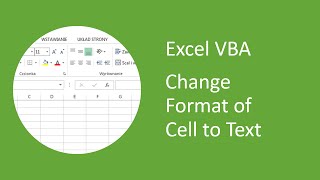 Excel VBA  How to Change Format of Cell to Text [upl. by Nolrev]