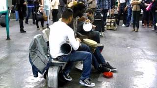 Amazing Djembe Show Chatelet Paris Metro music performance 23102013 [upl. by Bambie]