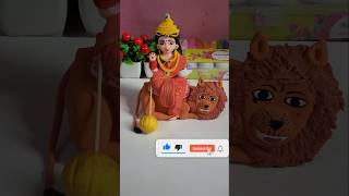 DIY Clay Maa Durga 🙏 ❤️II Jai Mata Di 🙏shorts trending short art durgapuja diy [upl. by Argyres]