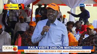 Railas EMOTIONAL speech to the people of Meru during his visit to Zablon Mathenge [upl. by Aydne32]