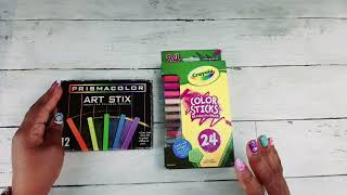 Crayola Woodless Pencils Color Sticks vs Prismacolor Woodless Pencils Art Stix  How to use Them [upl. by Ahsal466]