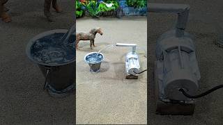 Mini tractor project mini motor water pump project horse video  278 [upl. by Gwennie]