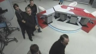 TV brawl Georgia MPs come to blows in heated debate on live TV in Tbilisi [upl. by Ahcsropal393]