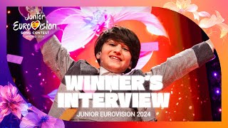 Andria Putkaradzes interview after winning Junior Eurovision 2024  JESC2024 [upl. by Schurman]