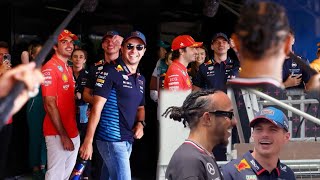 Lewis Hamilton pranks Max Verstappen in the Driver’s Parade  Behind the scenes ImolaGP [upl. by Alfonzo]