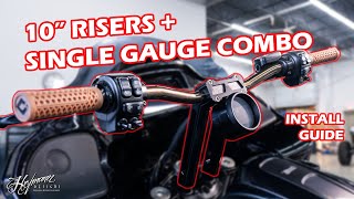 Billet 10quot Handlebar RisersSingle Gauge Cup Installation [upl. by Bertolde]