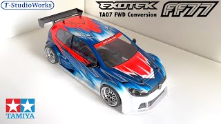 Tamiya FF77 Exotek TA07 FWD Conversion with VW Golf24 Bodyset  Build [upl. by Neerod]