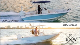 Comparison walk through of a Boston Whaler 210 Montauk and 220 Dauntless [upl. by Jermain]