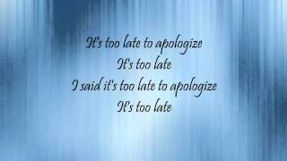 Too Late To Apologize A Declaration Lyrics [upl. by Mirabel998]