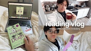 cozy reading fall vlog 🍂📚☕️ masters of death by olivie blake coffee halloween studying [upl. by Lj]