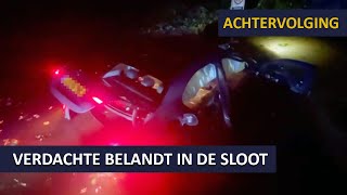 Politieachtervolging  Verdachte belandt in de sloot [upl. by Ahsatel783]