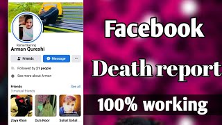 How to memorialized Death Report Of Someone facebook Account 2023  Fb Id Timeline Off death report [upl. by Ritz]