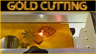 Gold cutting using fiber laser marking machine [upl. by Anaujahs]