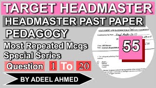 AjkPsc Headmaster Headmistress Solved Past Paper  Target PSC Part 55 [upl. by Nonnaihr]