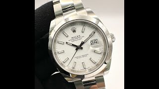 Preowned 2021 Rolex Datejust 41 White Dial 126300 Watch [upl. by Bakki]