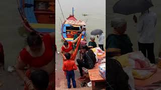 open bathing woman  open bathing vlog  holy river bath ganga snan new video [upl. by Anialad]