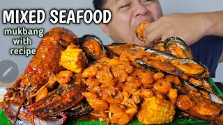 SPICY MIXED SEAFOOD  INDOOR COOKING  MUKBANG PHILIPPINES [upl. by Reifel]