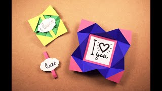 Origami LOVE Card  POPUP Cards  DIY Projects [upl. by Edgard]