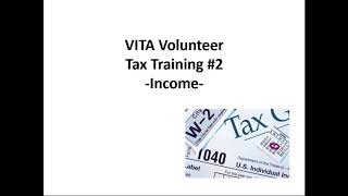 2019 VITA Training 2 Income and Local [upl. by Ahsinrac]