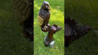 Check out this Eagle chainsaw carved from black walnut [upl. by Ayrb344]