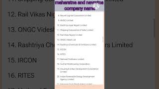 maharatna companies and navratna companies name in India short gs gk shortvideos [upl. by Yelrahc196]